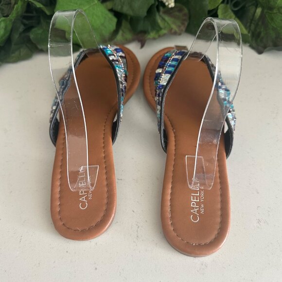 Capelli New York Beaded Thong Sandals Size 9 Brown & Multicolor - Picture 5 of 8
